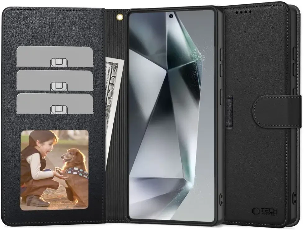 Tech-Protect Wallet Samsung Galaxy S25 Ultra – dėklas telefonui juodos spalvos