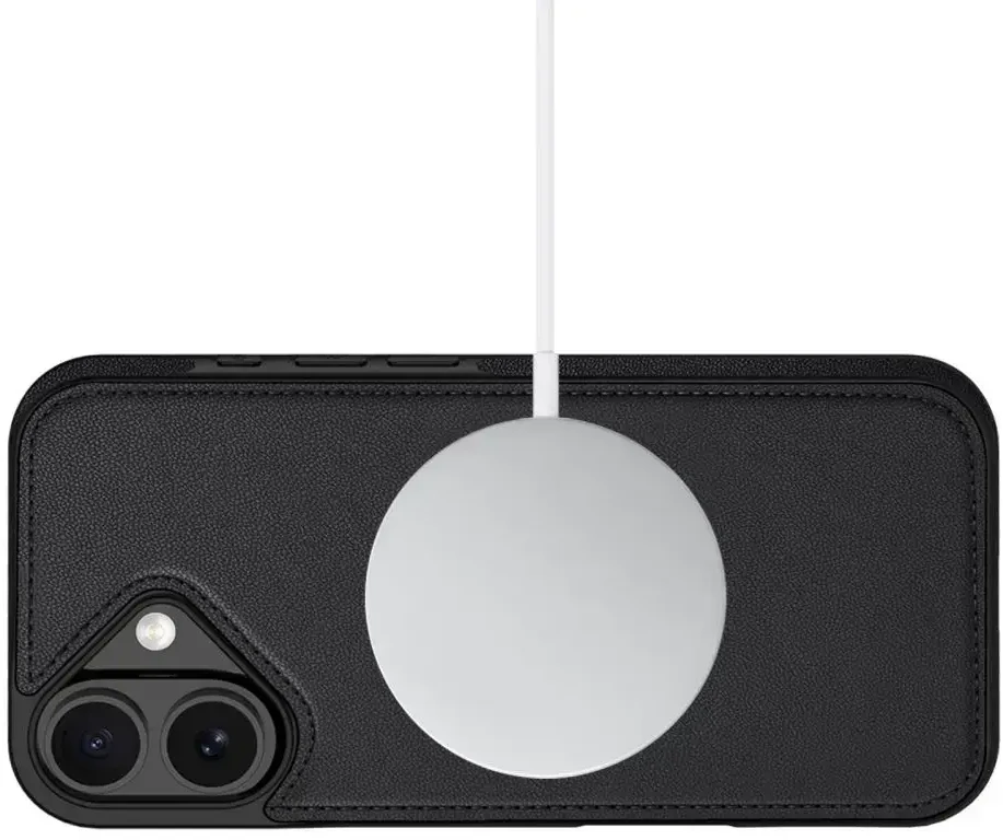„Tech-Protect“ piniginės formos „MagSafe“ dėklas, skirtas „iPhone 17“ – matinis juodas