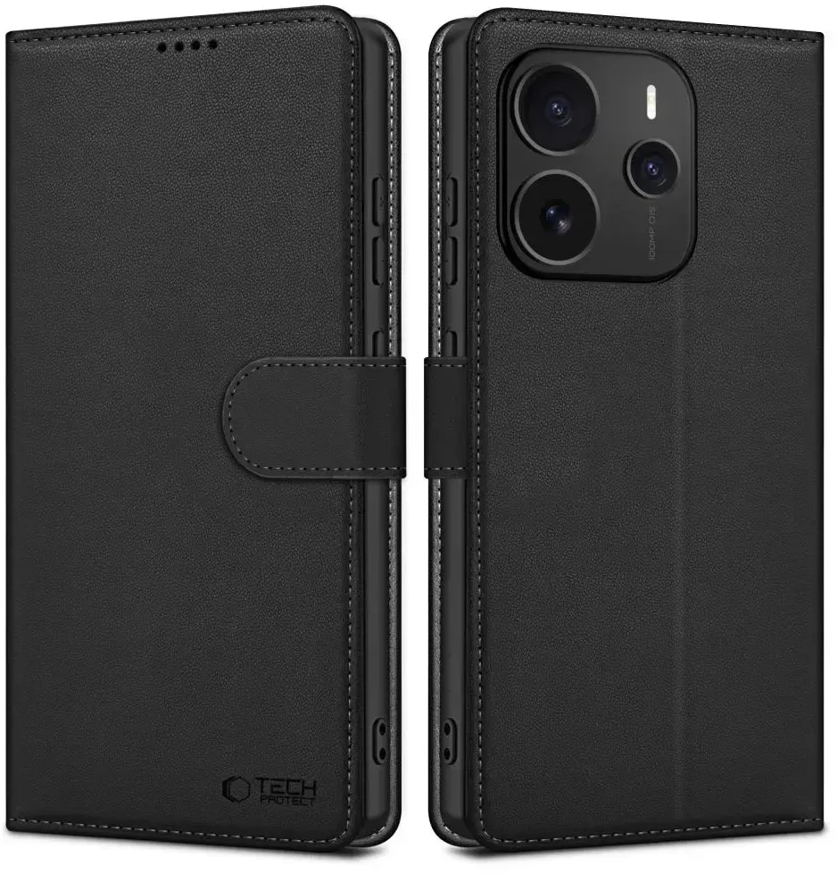Tech-Protect Wallet Xiaomi Redmi Note 14 5G - Matte dėklas telefonui juodos spalvos