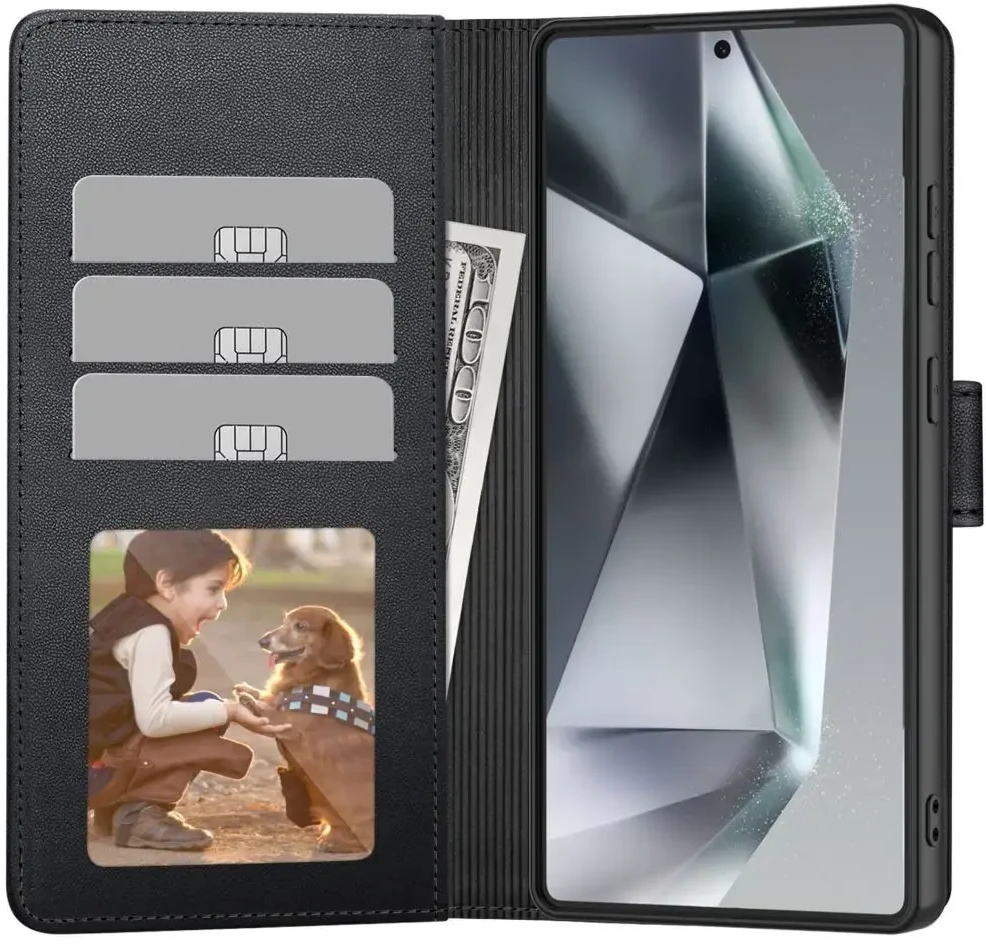 Tech-Protect Wallet Xiaomi Redmi Note 14 5G - Matte dėklas telefonui juodos spalvos