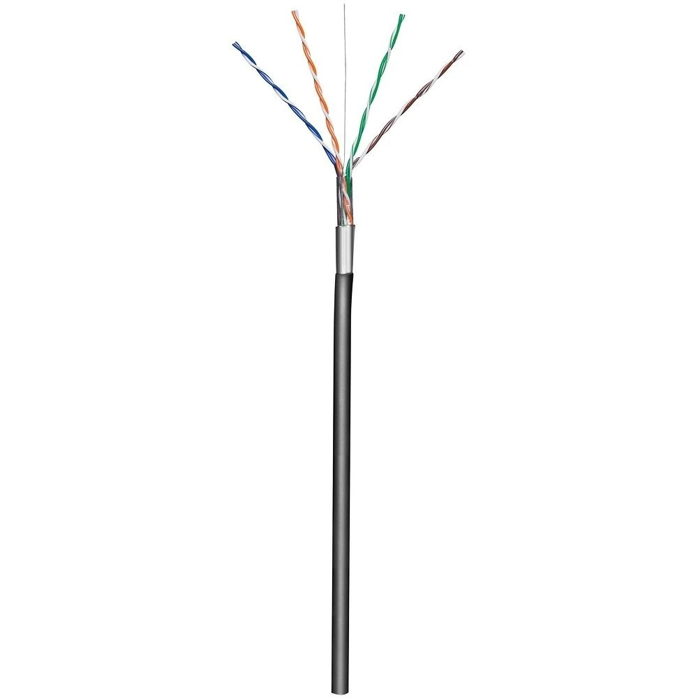TECHLY 029167 TechlyPro F/UTP Cat5e lauko tinklo masinis kabelis 4x2 kietas CCA 305m dėžė juodas