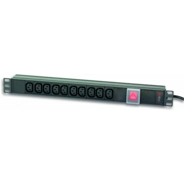 Techly Pro TECHLYPRO 023783 Rack 19 1U maitinimo juosta, skirta UPS 250V/10A 10x C13 lizdai C14 kištukas