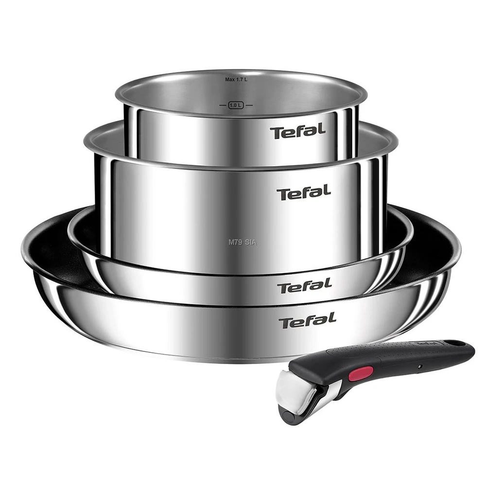 Nerūdijančio plieno puodų ir keptuvių rinkinys Tefal Ingenio Emotion L897S574, 5 dalių, 16/20/22/28 cm