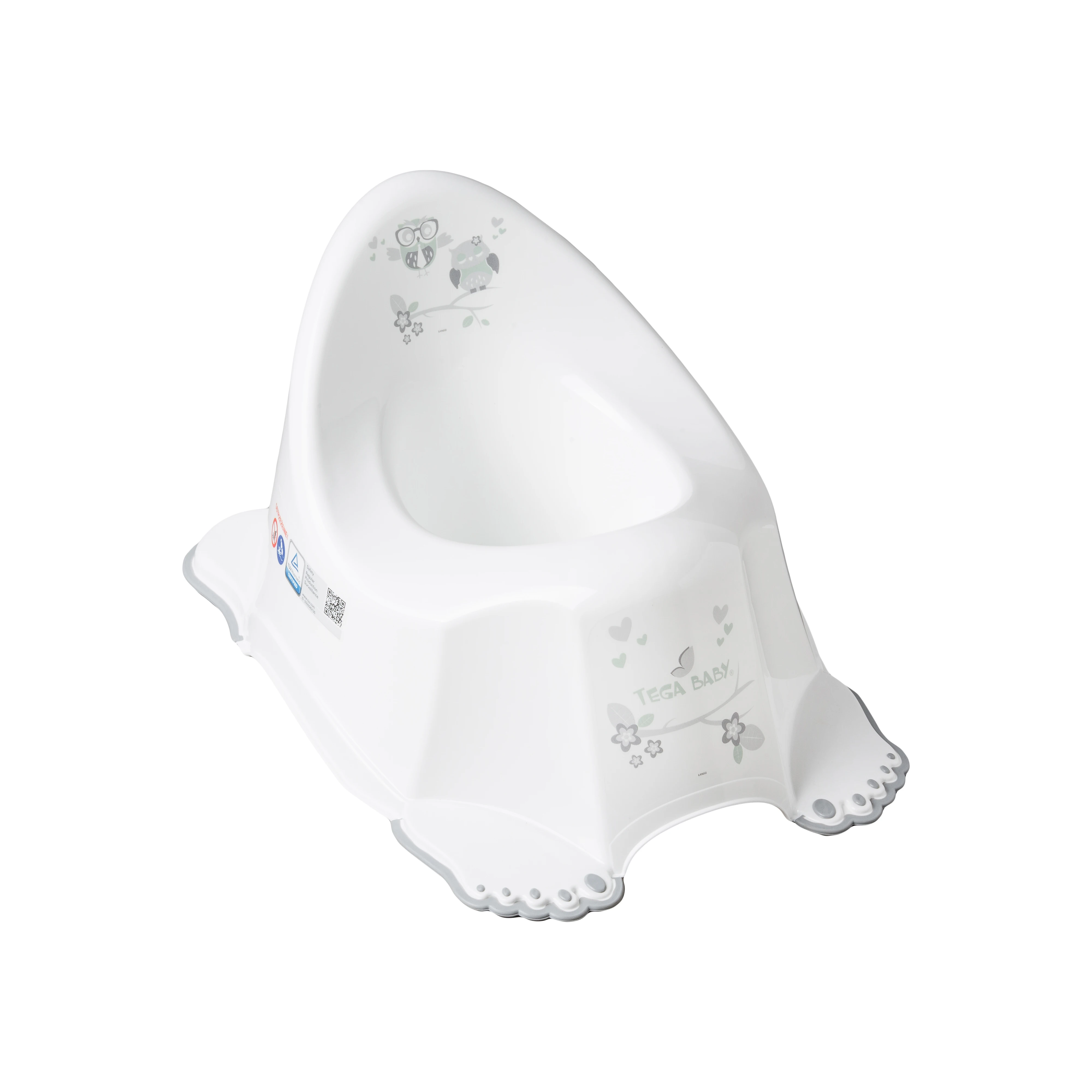 TEGA SO-001-103 Neslystantis puodukas OWL baltas