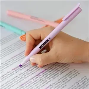 Teksta marķieri KORES HIGH LINER PASTEL, komplekts - 6 krāsas