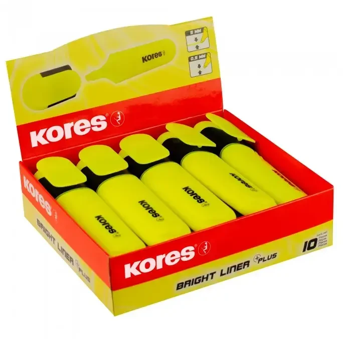 Teksta marķieris KORES BRIGHT LINER dzeltens