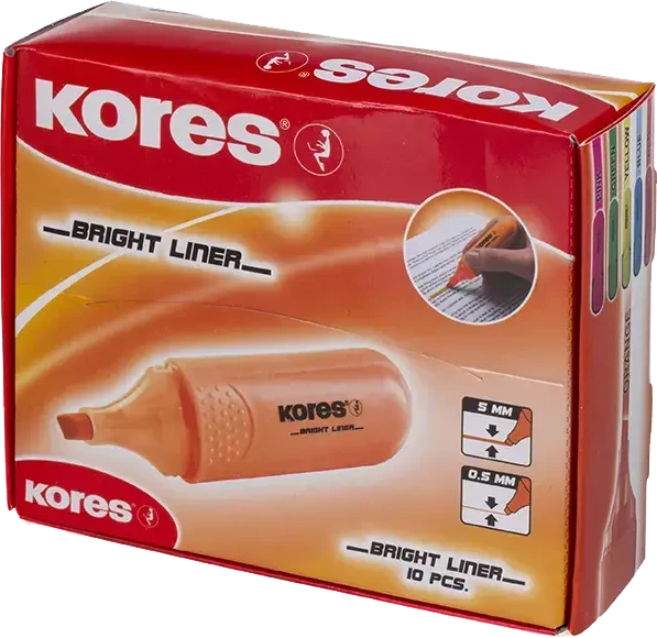 Teksta marķieris KORES BRIGHT LINER oranžs