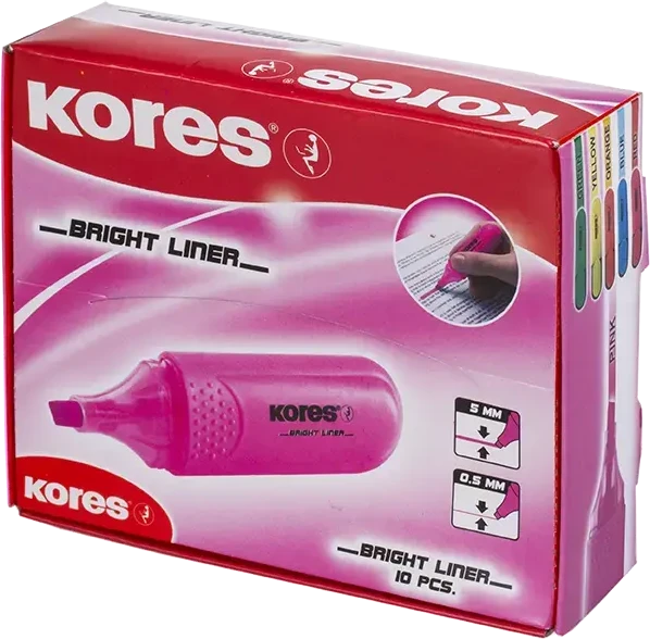 KORES BRIGHT LINER rožinis žymeklis