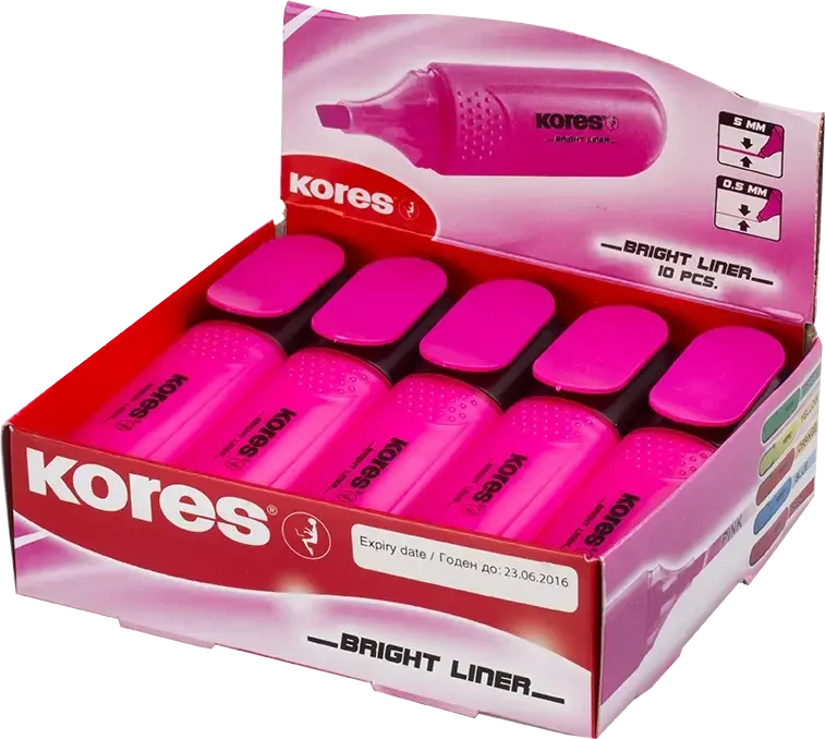 KORES BRIGHT LINER rožinis žymeklis