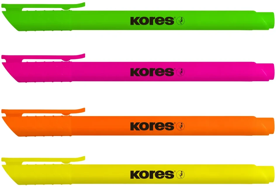 Teksta marķieris KORES HIGH LINER FINE 4 krāsu komplekts
