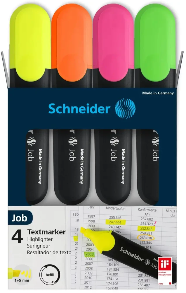 Schneder Schneider Teksto žymeklių Job rinkinys 4vnt