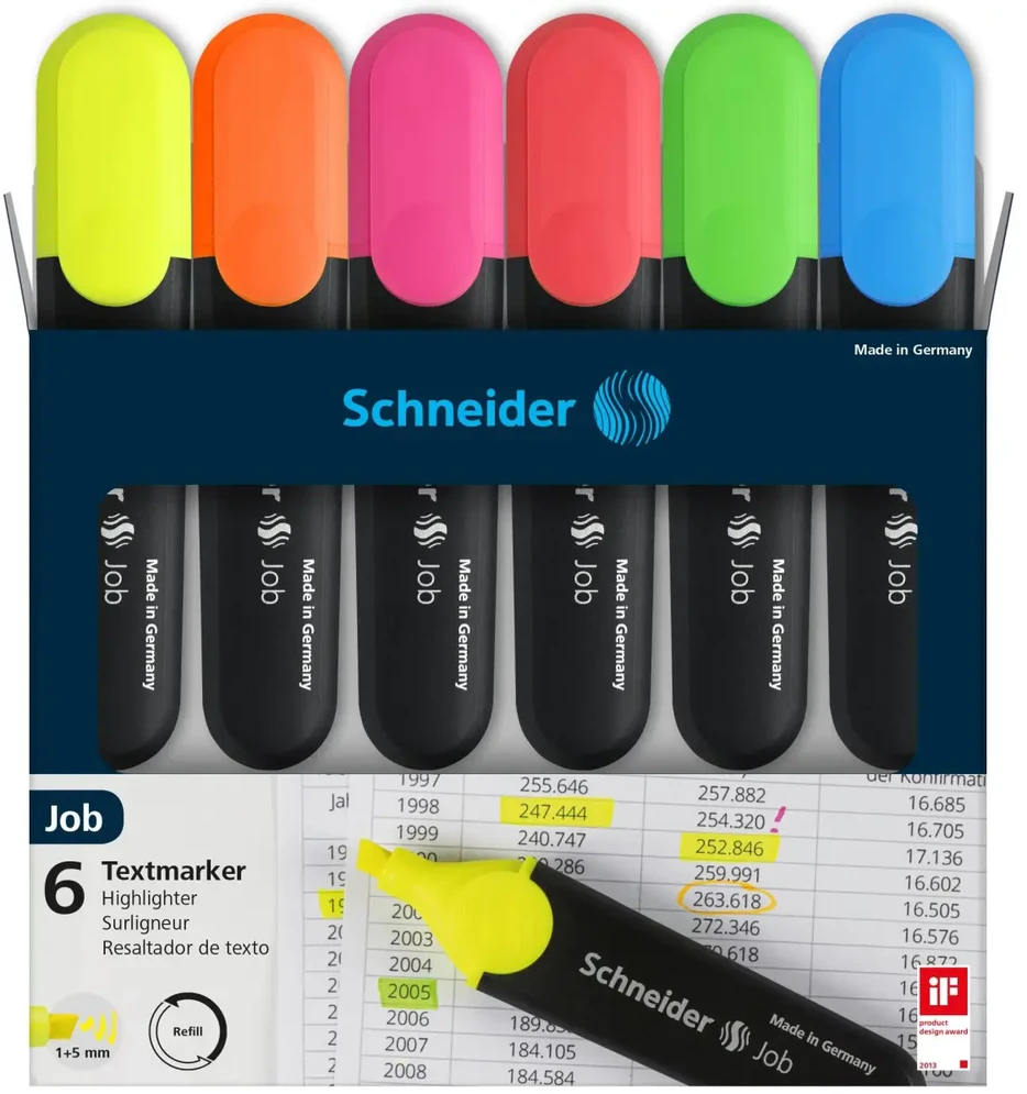 Schneider Teksto žymeklių rinkinys 6vnt