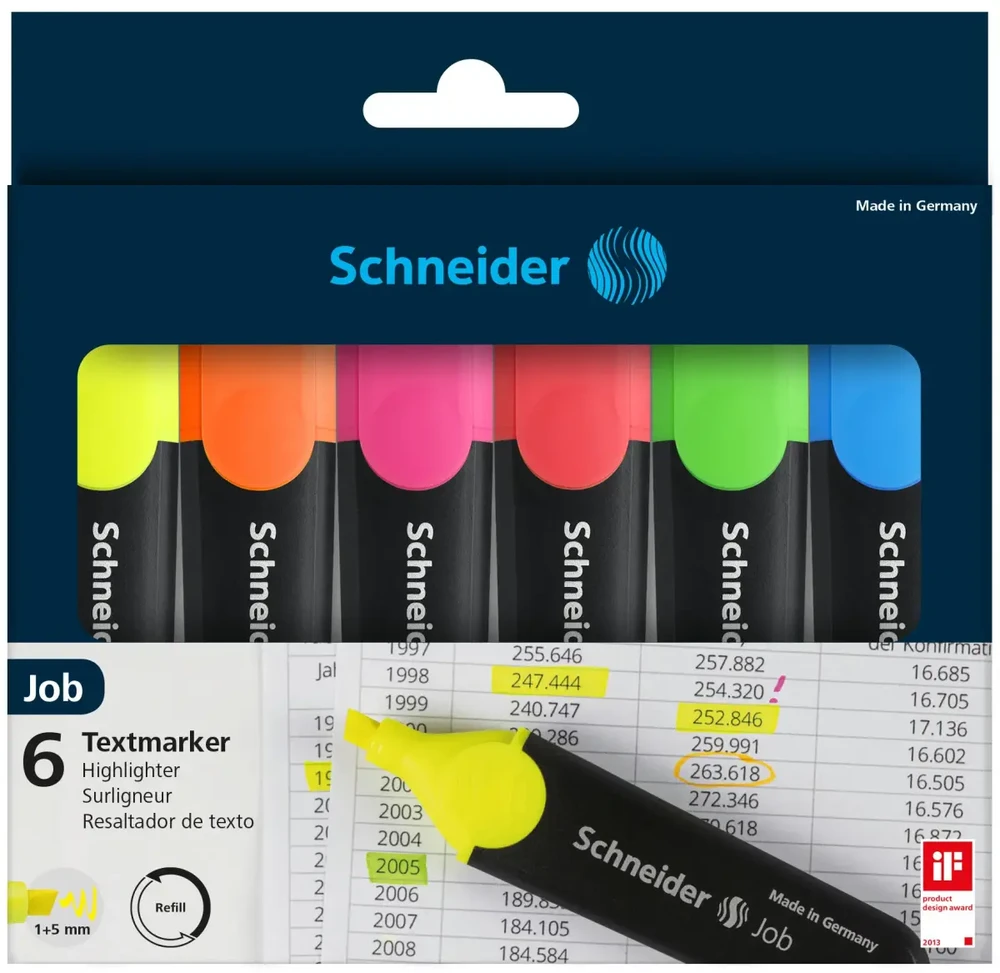 Schneider Teksto žymeklių rinkinys 6vnt