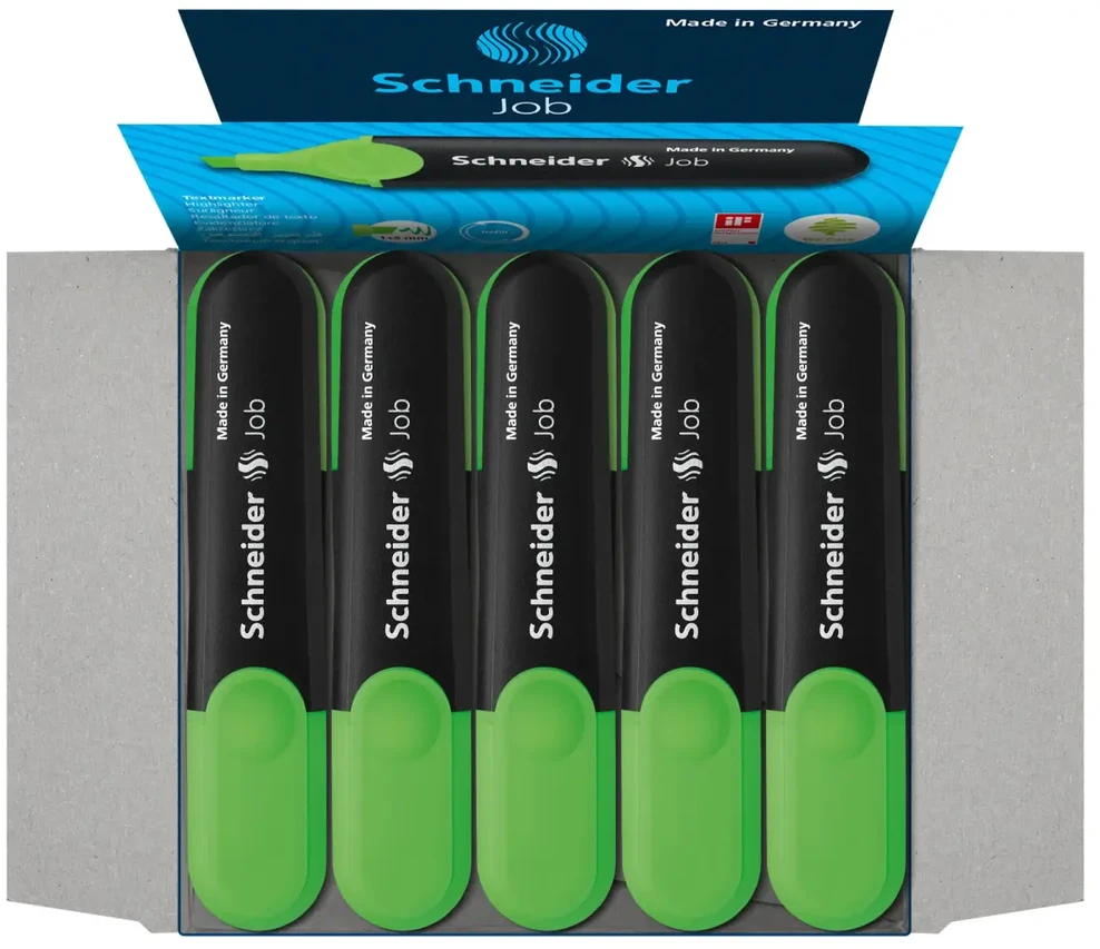 Teksto žymeklis Schneider Job, 1-5 mm, kirsta galvutė, žalias 1212-410