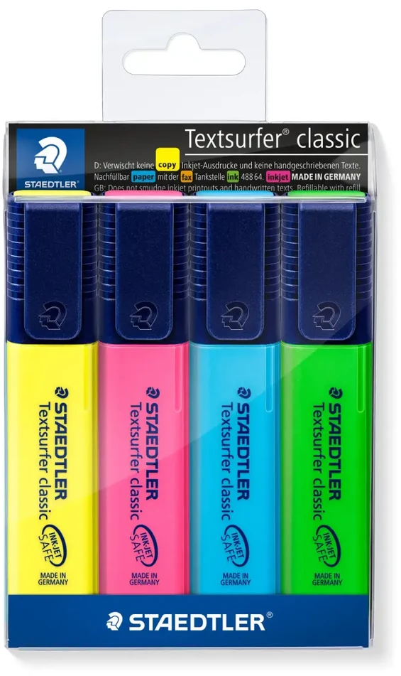 Staedtler Textsurfer Classic žymeklis, 4 spalvos