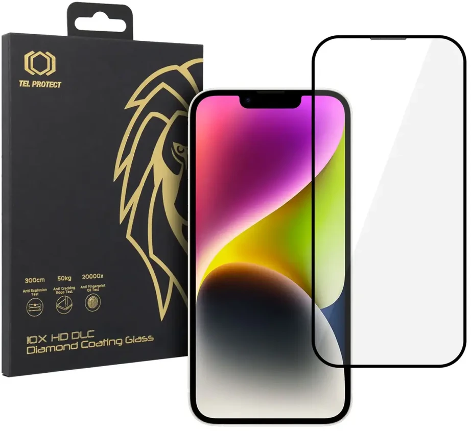 Apsauginis stiklas Tel Protect 10X HD DLC Diamond Coating skirtas Apple iPhone 16E/14/13 Pro/13