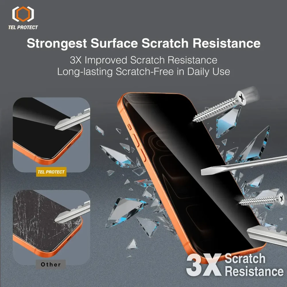 Apsauginis stiklasTel Protect 10X Privacy DLC Diamond Coating skirtas Samsung Galaxy S26 Plus (with fingerprint unlock)