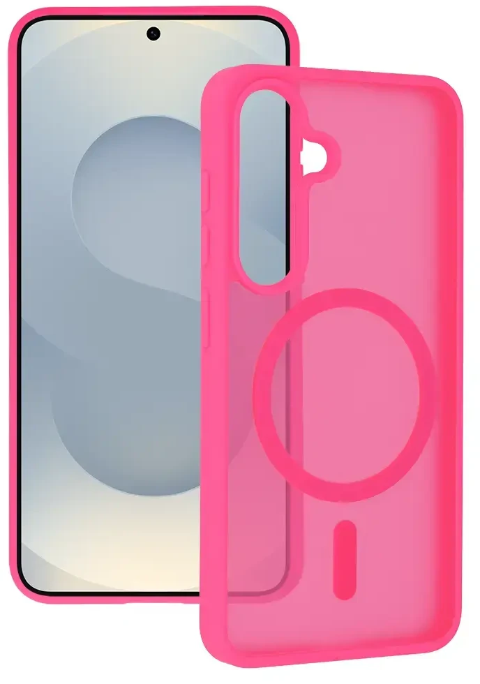 Tel Protect Aura Matte Magsafe dėklas skirtas Samsung Galaxy S25/S24 hot rožinės spalvos