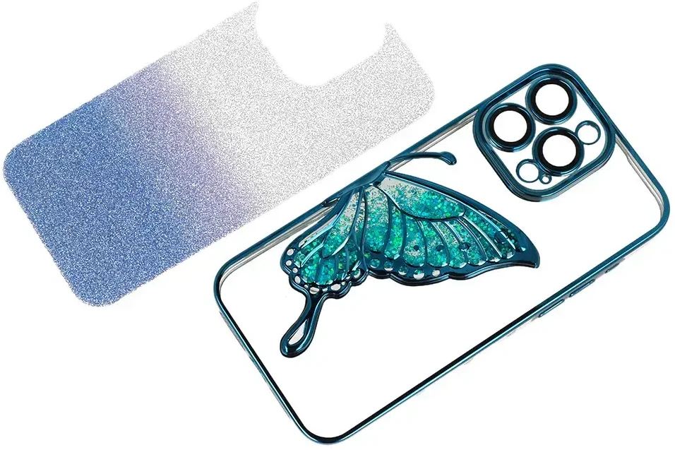 Tel Protect Butterfly Vanduo dėklas skirtas Apple iPhone 15 Pro mėlynos spalvos