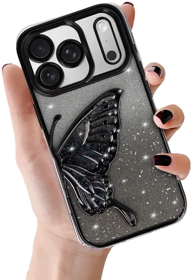 Tel Protect Butterfly Vanduo dėklas skirtas iPhone 17 Pro juodos spalvos