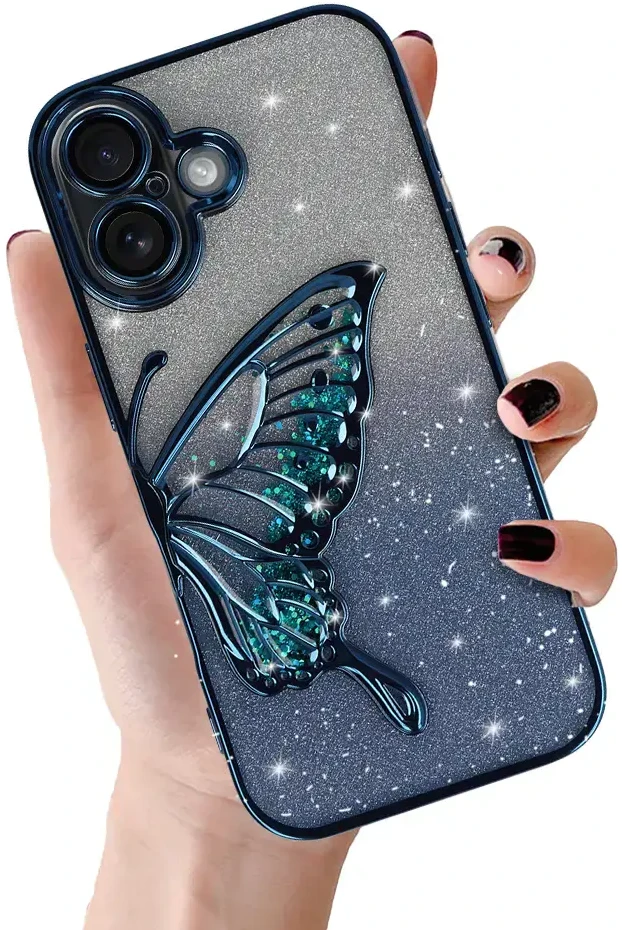 Tel Protect Butterfly Vanduo dėklas skirtas Apple iPhone 17 mėlynos spalvos