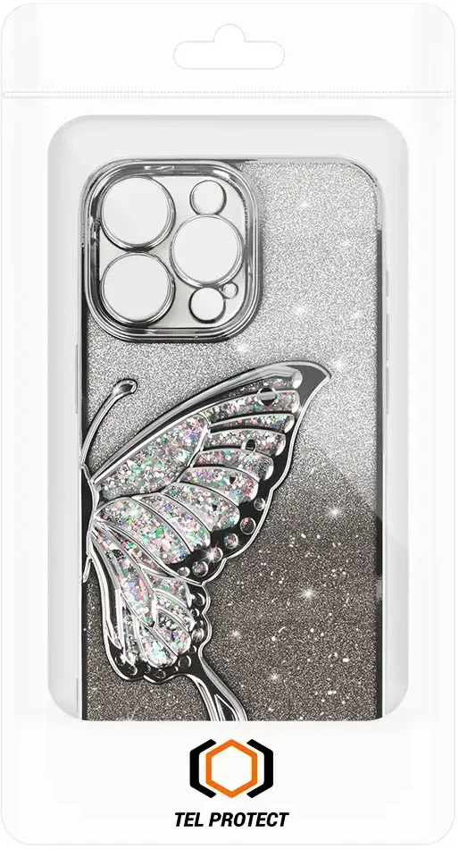 Tel Protect Butterfly Vanduo dėklas skirtas Apple iPhone 16 Pro Max sidabro spalvos