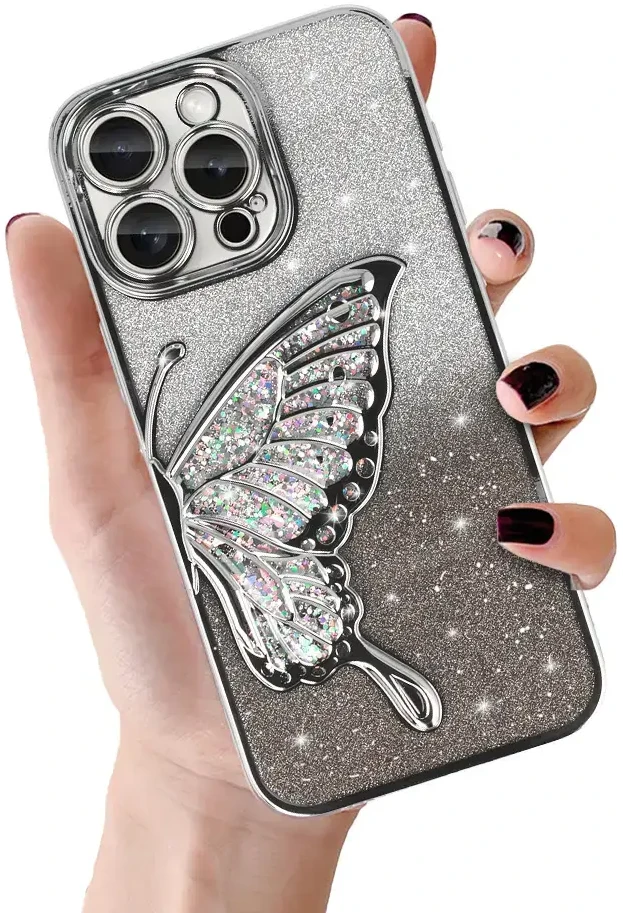 Tel Protect Butterfly Vanduo dėklas skirtas Apple iPhone 16 Pro Max sidabro spalvos