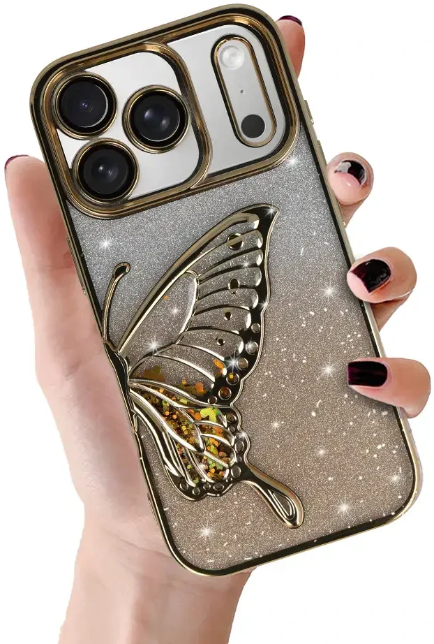 Tel Protect Butterfly Vanduo dėklas skirtas Apple iPhone 17 Pro Max aukso spalvos