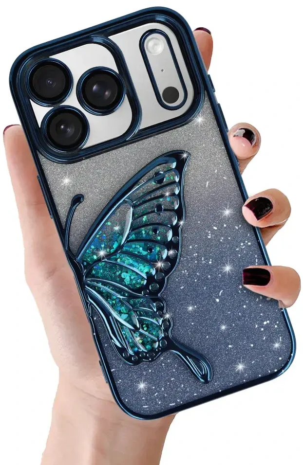 Tel Protect Butterfly Vanduo dėklas skirtas iPhone 17 Pro mėlynos spalvos