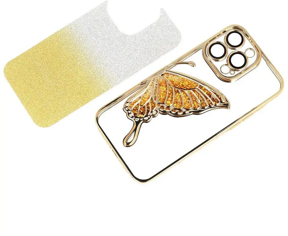 Tel Protect Butterfly Vanduo dėklas skirtas Apple iPhone 17 Pro Max aukso spalvos