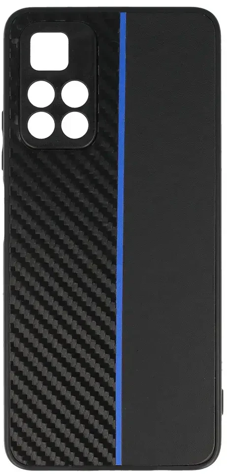 Tel Protect CARBON dėklas skirtas Xiaomi Redmi Note 11 5G/Note 11S 5G/Poco M4 Pro 5G juodos spalvos with mėlynos spalvos stripe