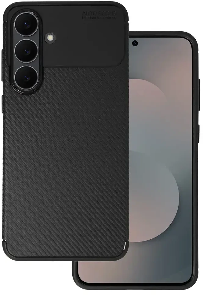 Dėklas Tel Protect Carbon Elite skirtas Samsung Galaxy S25 FE juodos spalvos
