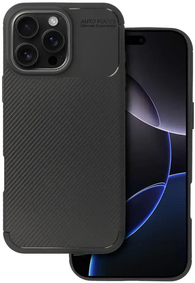 Vennus Tel Protect Carbon Elite dėklas skirtas iPhone 16 Pro Max juodos spalvos