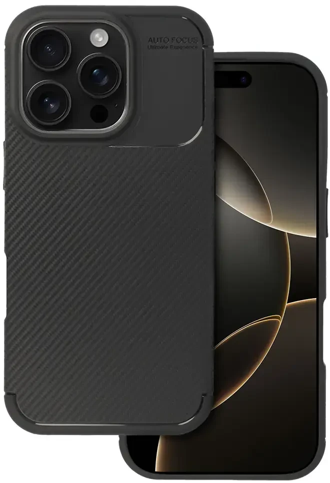 Vennus Tel Protect Carbon Elite dėklas skirtas iPhone 16 Pro juodos spalvos