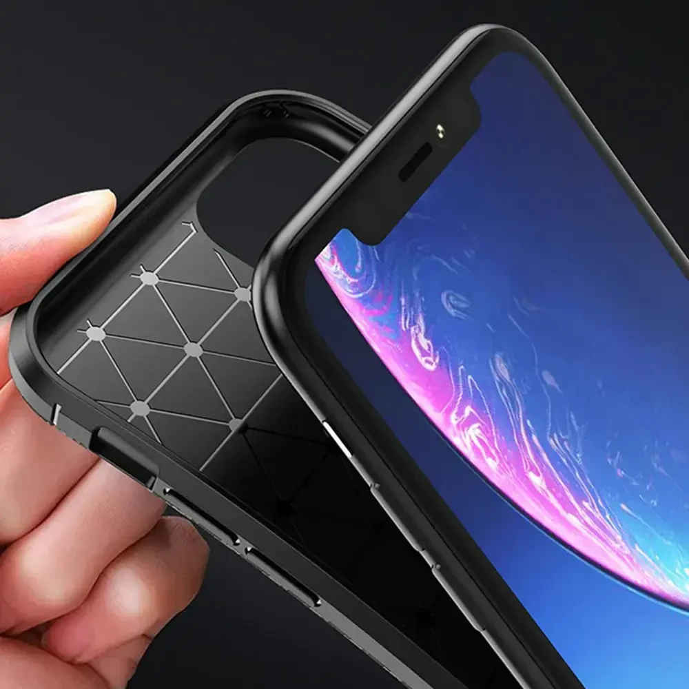 Dėklas Tel Protect Carbon Elite skirtas Apple iPhone 15 Pro Max juodos spalvos