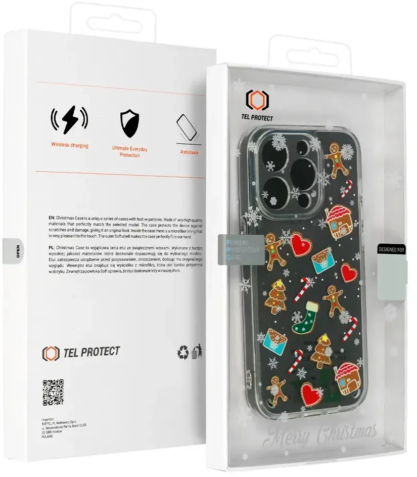 TEL PROTECT Christmas dėklas skirtas Samsung S23 FE Design 2 skaidrus