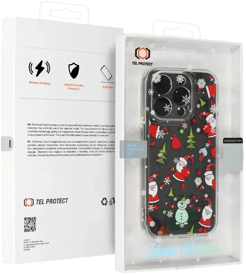Tel Protect Christmas Clear dėklas skirtas Apple iPhone 14 Design 1