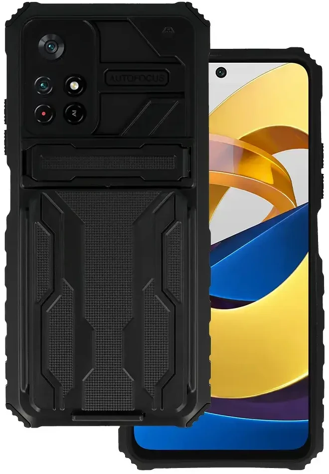 Tel Protect Combo dėklas skirtas Xiaomi Redmi Note 11 5G/Note 11S 5G/Poco M4 Pro 5G juodos spalvos