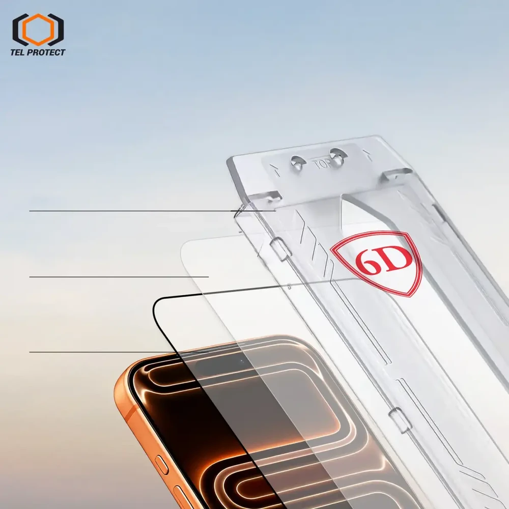 Grūdintas stiklas Tel Protect Dust-Free Easy Fit Full Glue 6D skirtas Samsung Galaxy A56 5G juodas