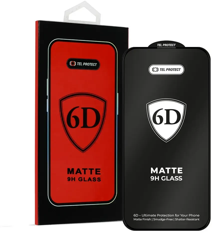 Tel Protect Full Glue 6D Matt Apsauginis stiklas skirtas Apple iPhone 15 Plus Juodas