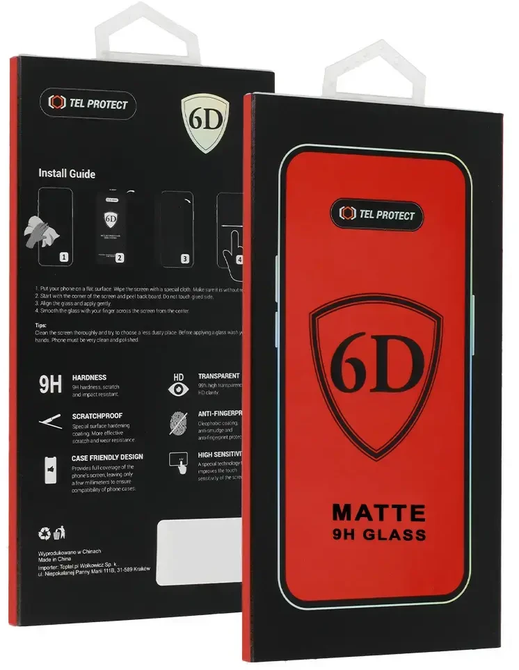 Tel Protect Full Glue 6D Matt Apsauginis stiklas skirtas Apple iPhone 11 Pro Max/XS Max Juodas