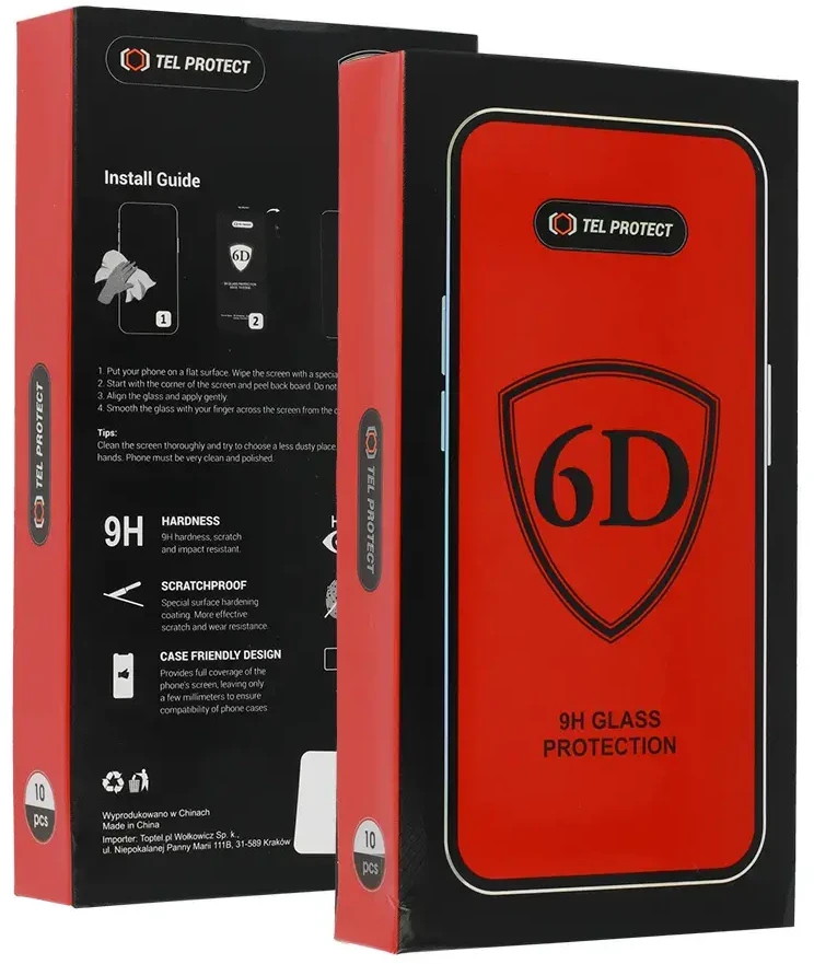 Tel Protect Topt Full Glue 6D Apsauginis stiklas skirtas Apple iPhone 12 Mini Juodas – pakuotė 10 vnt