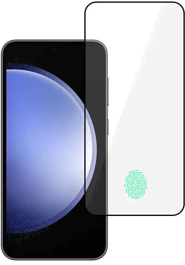 Tel Protect Topt Full Glue 6D Apsauginis stiklas skirtas Samsung Galaxy S22/S23 Juodas (with fingerprint unlock)