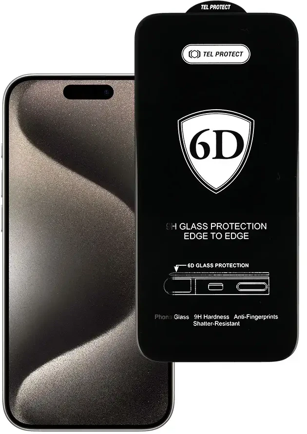 Tel Protect LCD apsauginis stikliukas 6D Apple iPhone 15 Pro Max juodas