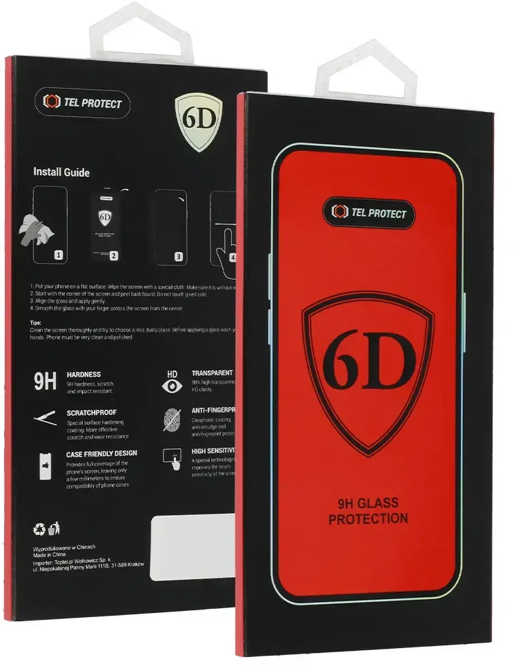 Tel Protect Topt Full Glue 6D Apsauginis stiklas skirtas Samsung Galaxy S23 Plus Juodas