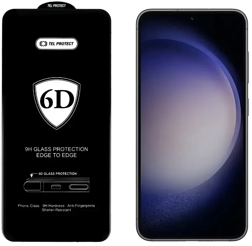 Tel Protect Topt Full Glue 6D Apsauginis stiklas skirtas Samsung Galaxy S23 Plus Juodas