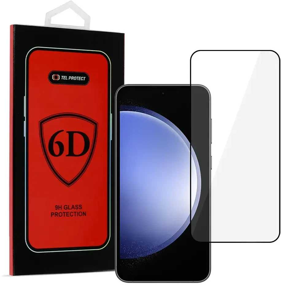 Tel Protect Topt Full Glue 6D Apsauginis stiklas skirtas Samsung Galaxy S23 Plus Juodas