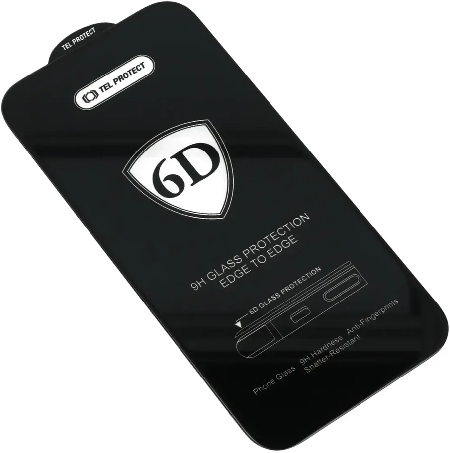 Tel Protect Full Glue 6D Apsauginis stiklas skirtas Apple iPhone 17 Pro Max Juodas – 10 vnt pakuotė