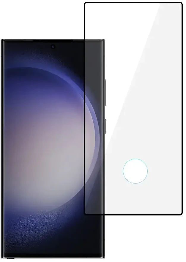 Tel Protect Full Glue 6D Apsauginis stiklas skirtas SAMSUNG GALAXY S23 ULTRA Juodas (su a hole for a scanner)
