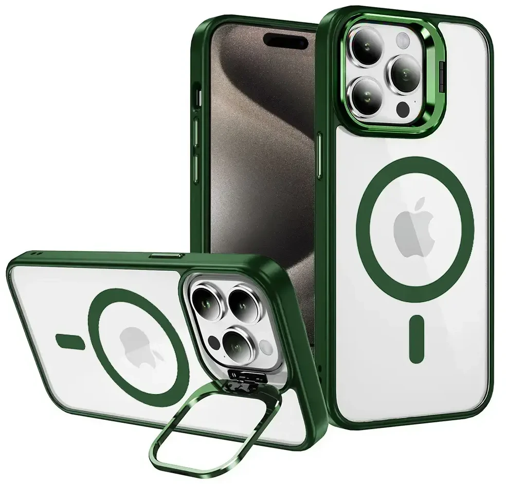 Tel Protect Kickstand Magsafe dėklas skirtas Apple iPhone 14 Pro žalios spalvos